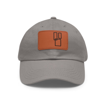 Dad Hat with Leather Patch (Rectangle)