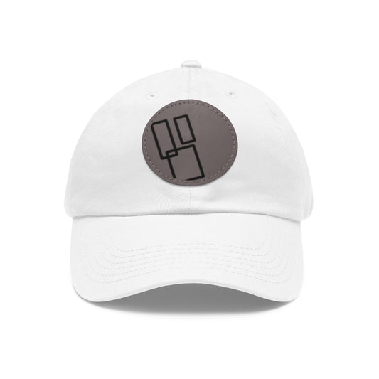 Dad Hat with Leather Patch (Round)